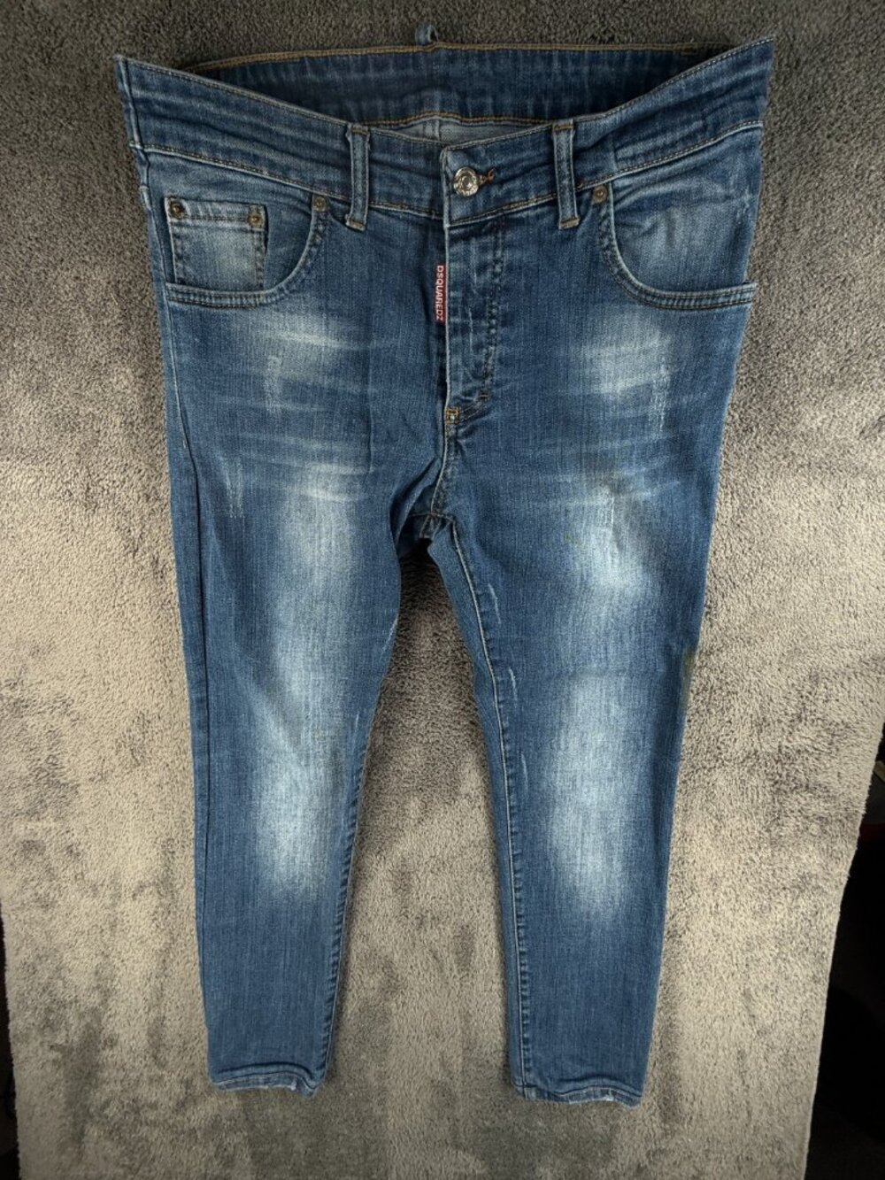 Dsquared2 Jeans Men Denim Urban Italy Cotton Spandex Stretch Stained Tapered